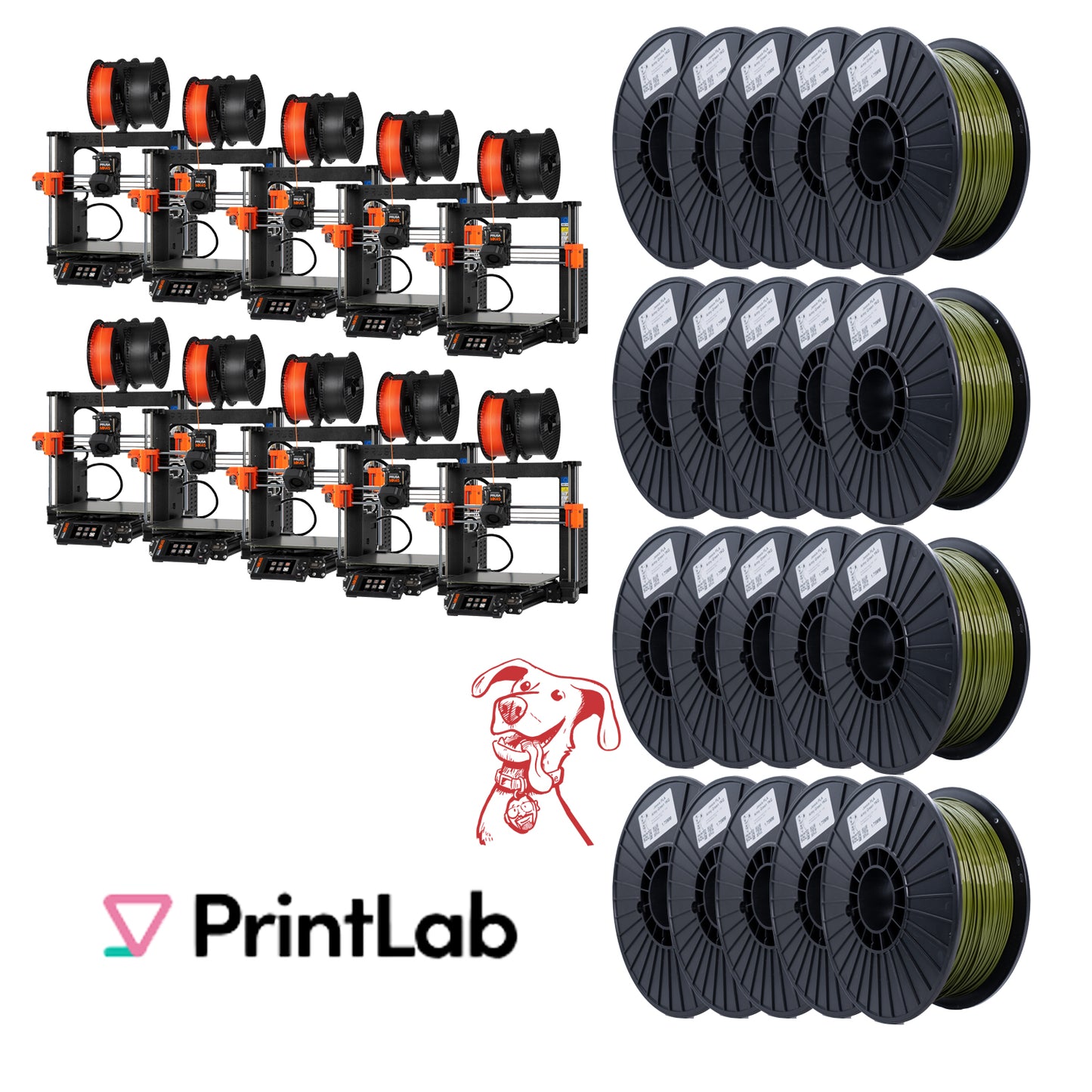 MK4S Ten Pack School Bundle with 2 Year Extended Warranty - 10 MK4S w/ 2 Year Ext Warr / 20 Spools / 1 Year PrintLab for Teachers