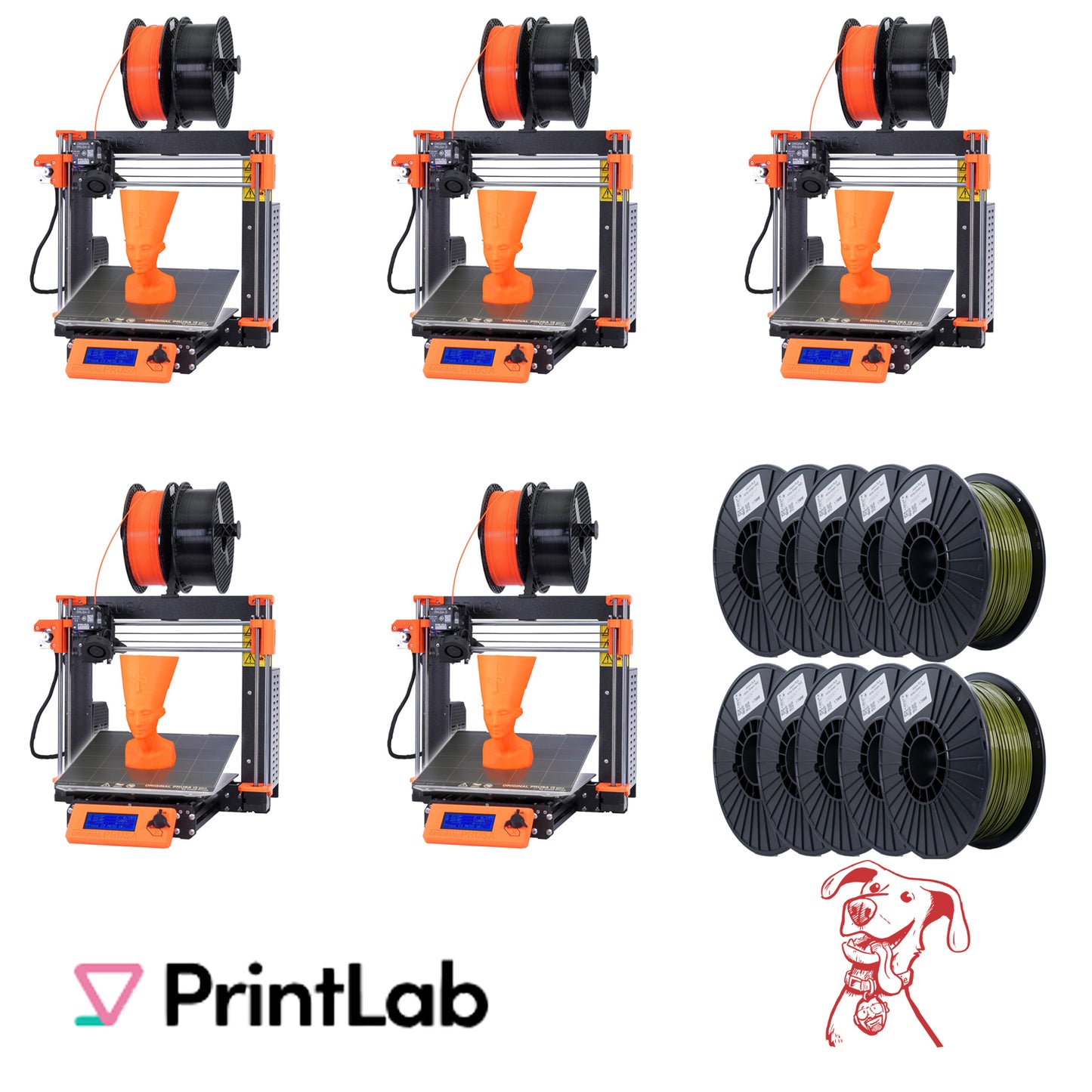 MK4S Five Pack School Bundle - 5 MK4S / 10 Spools / PrintLab Trial