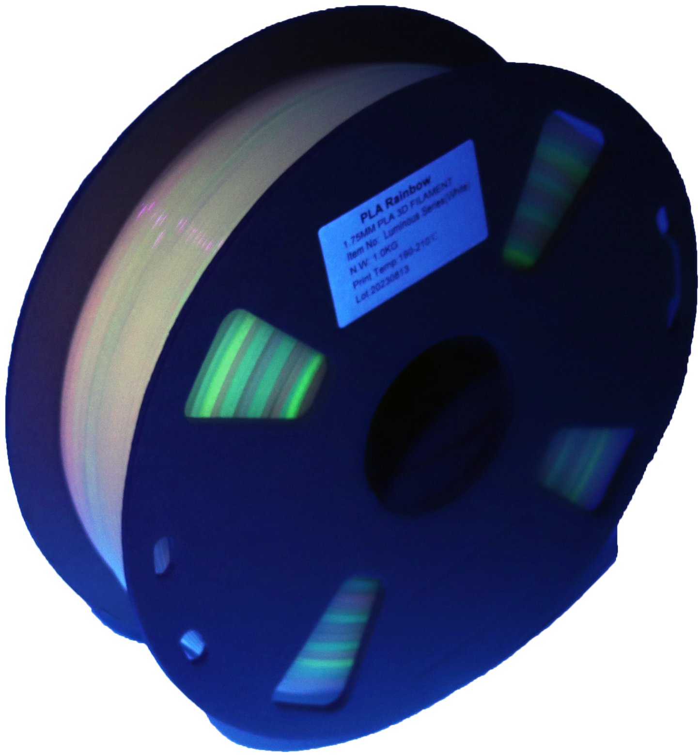 PS Imports PLA 1.75mm x Rainbow Luminous Rainbow-White