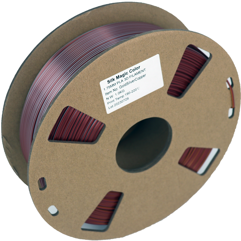 PS Imports PLA 1.75mm x TriColor Silk Magic-Gold-Silver-Copper