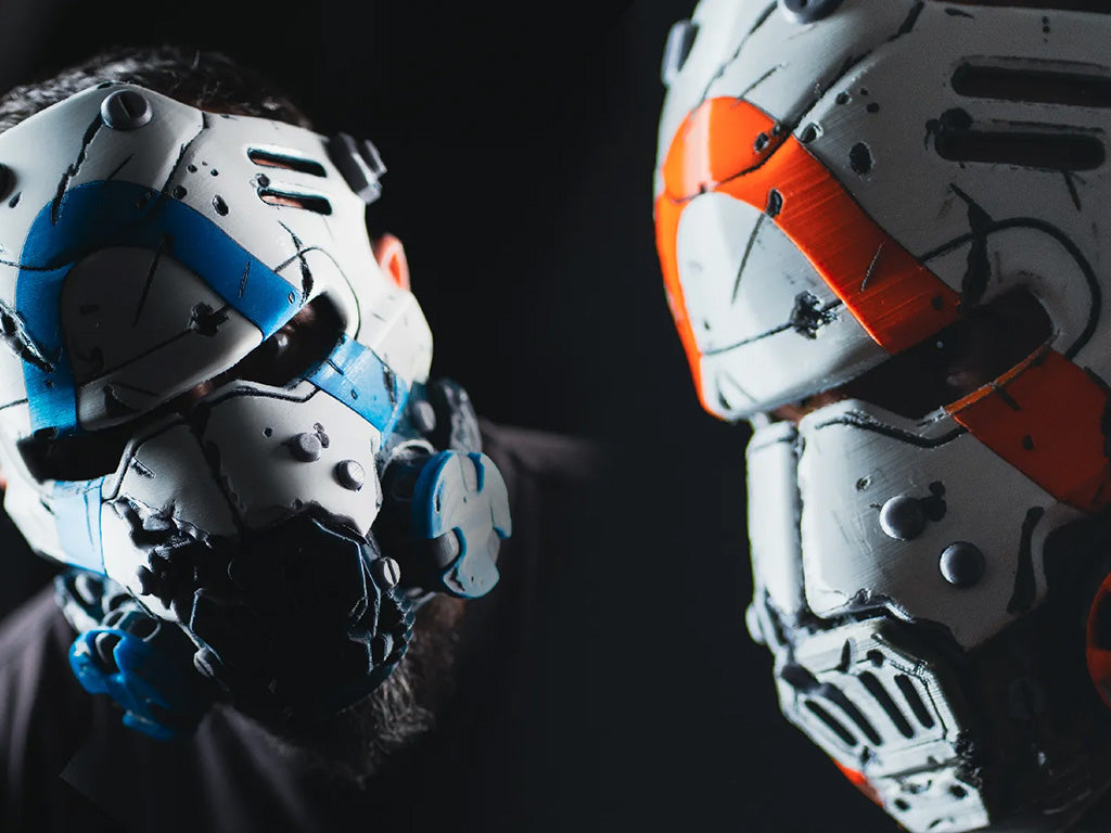 Cosplay helmet and props printed in one piece