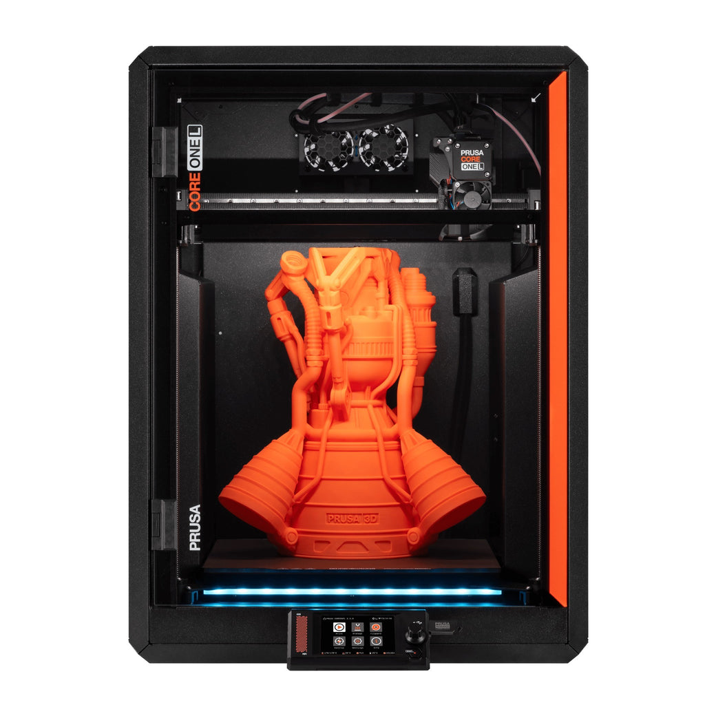 CORE One L+ printing a large orange model