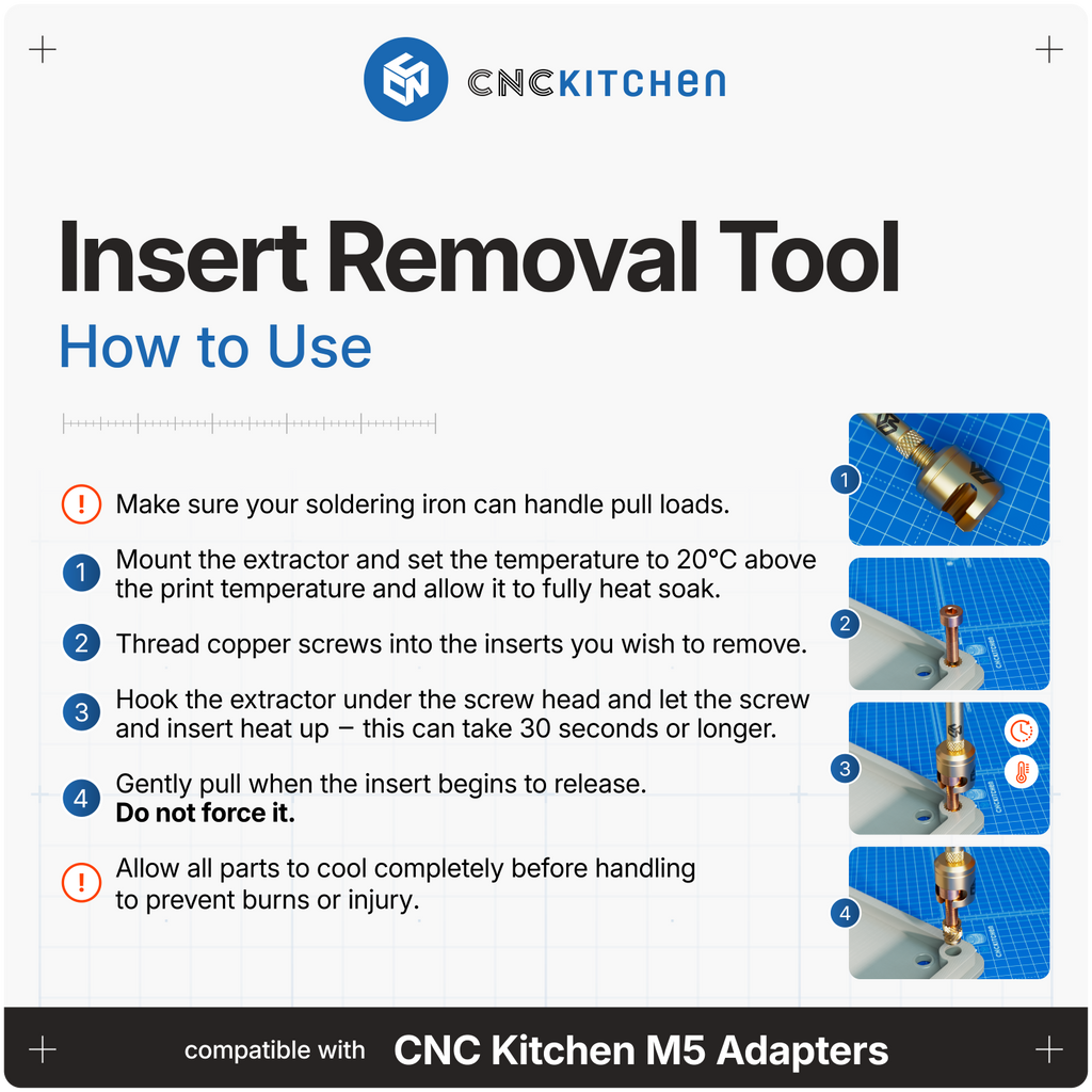 Insert Removal Tool V2 for M2, M2.5 & M3