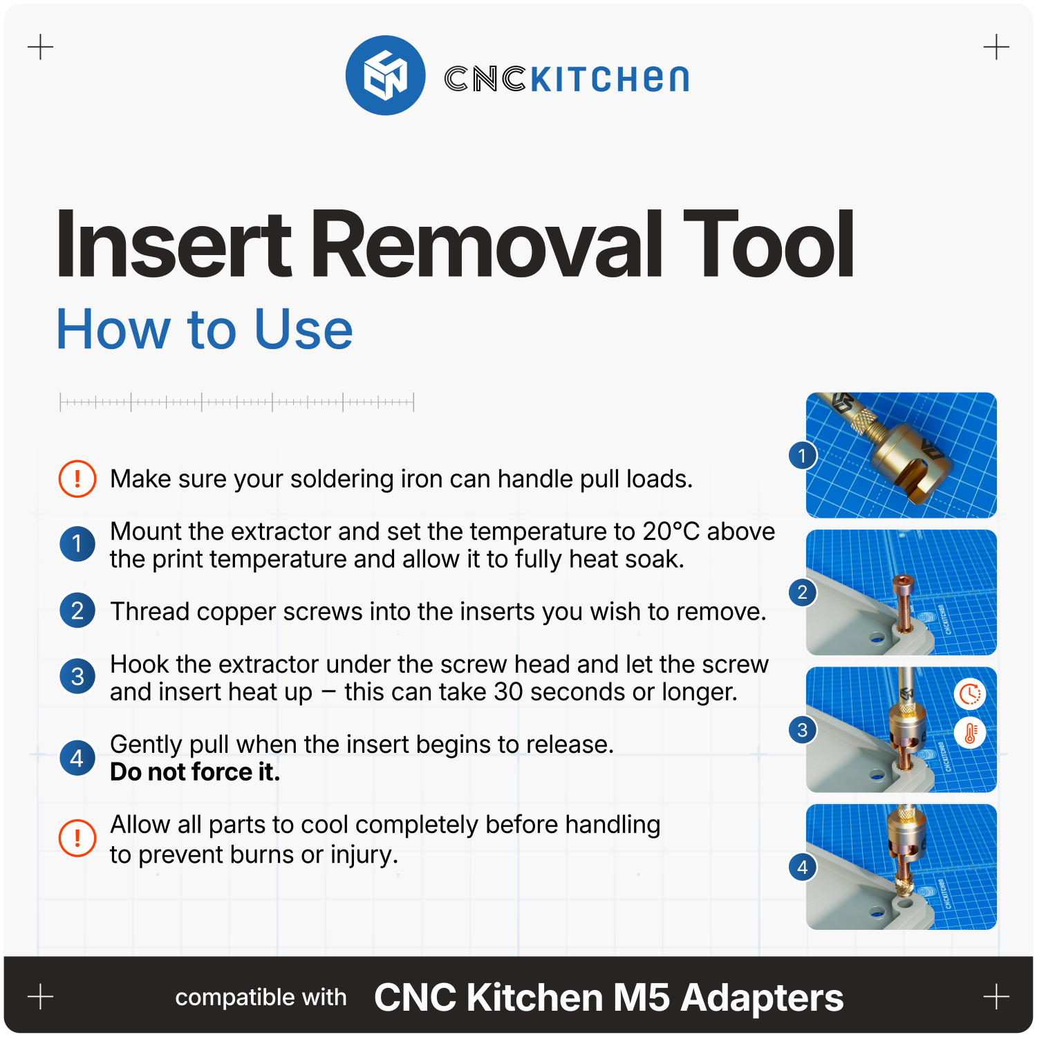 Insert Removal Tool V2 for M2, M2.5 & M3