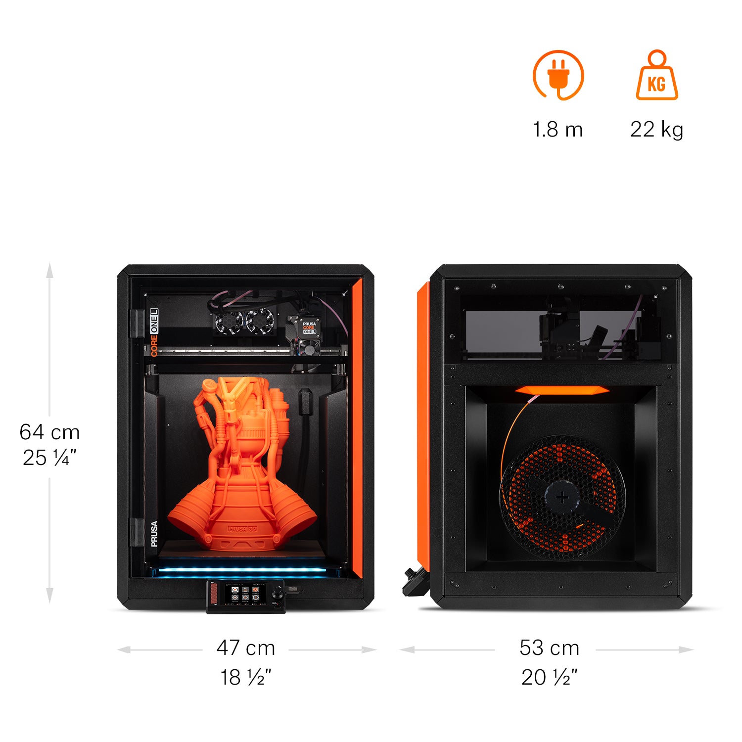 CORE One L+ dimensions and weight