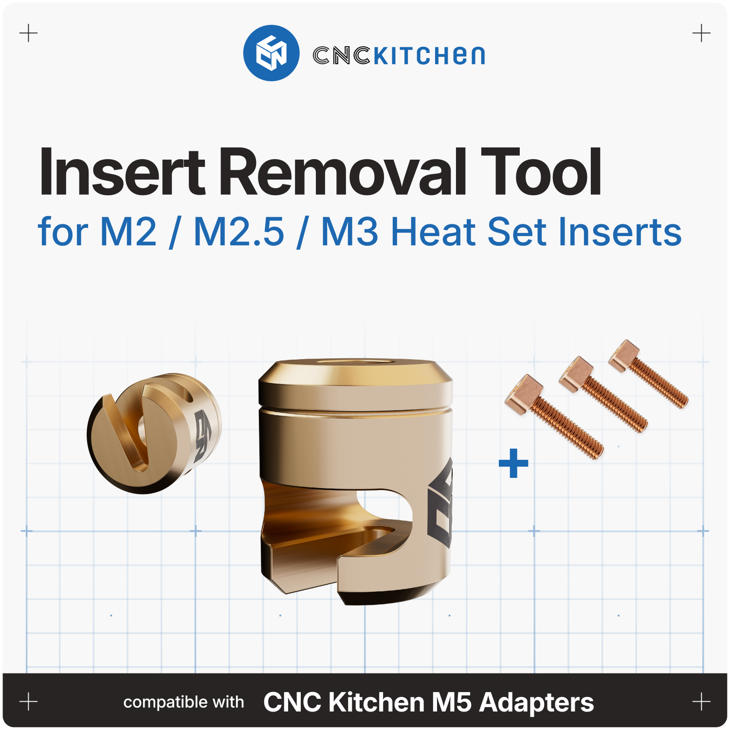 Insert Removal Tool V2 for M2, M2.5 & M3