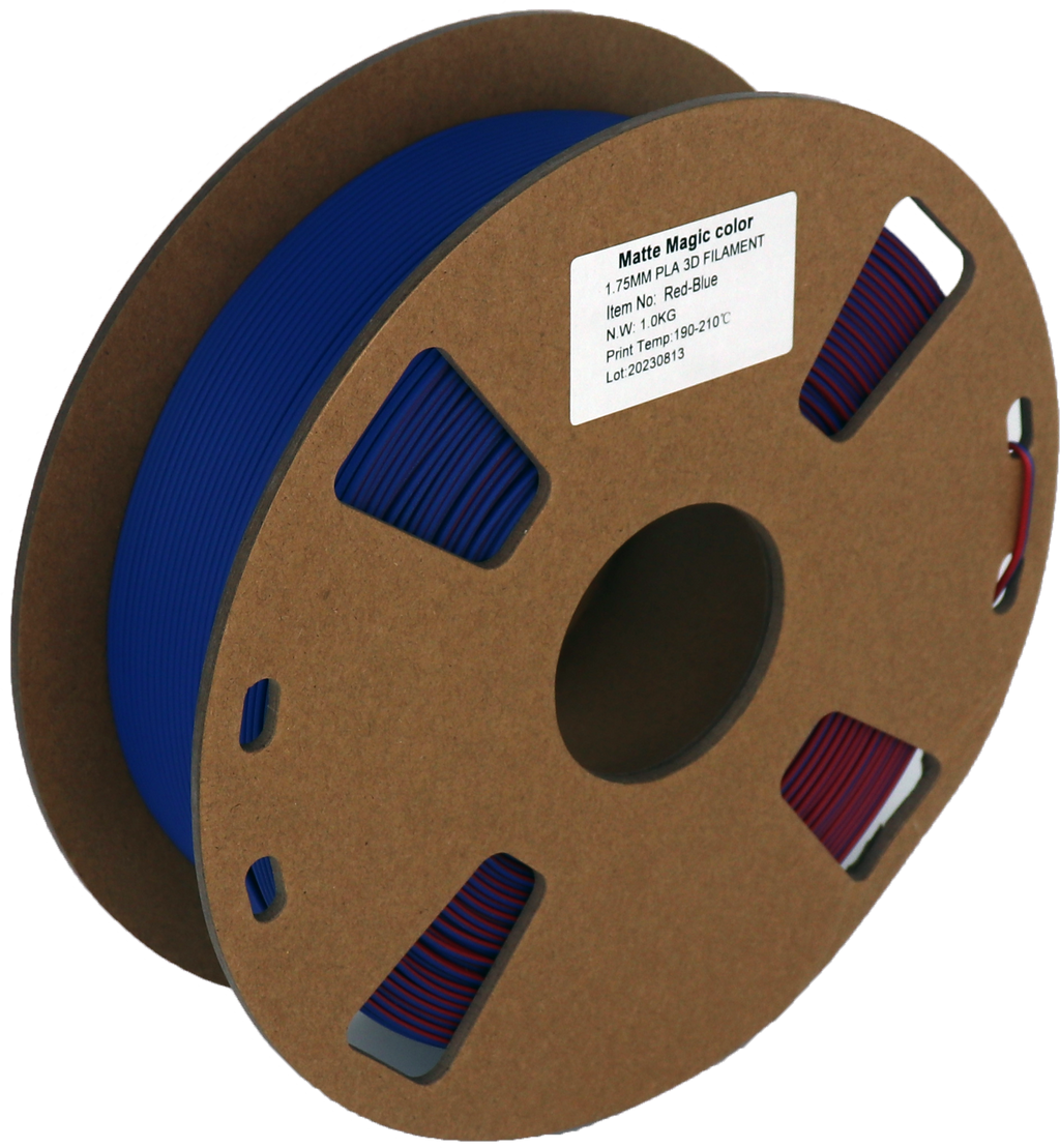 PS Imports PLA 1.75mm x Bicolor Matte Magic-Red-Blue EOL