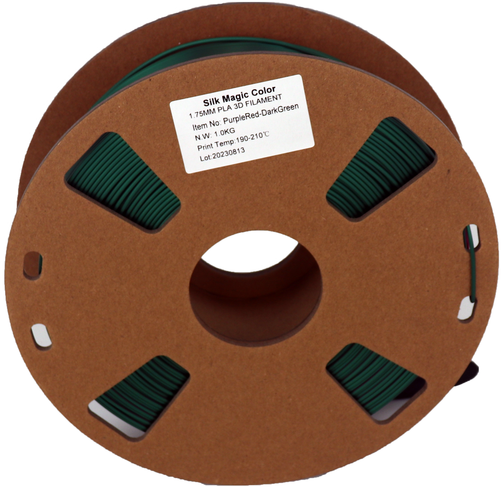 PS Imports PLA 1.75mm x Bicolor Silk Magic PurpleRed-DarkGreen EOL