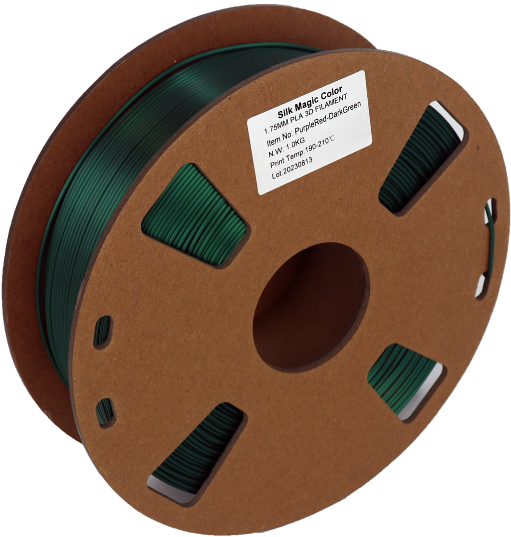 PS Imports PLA 1.75mm x Bicolor Silk Magic PurpleRed-DarkGreen EOL