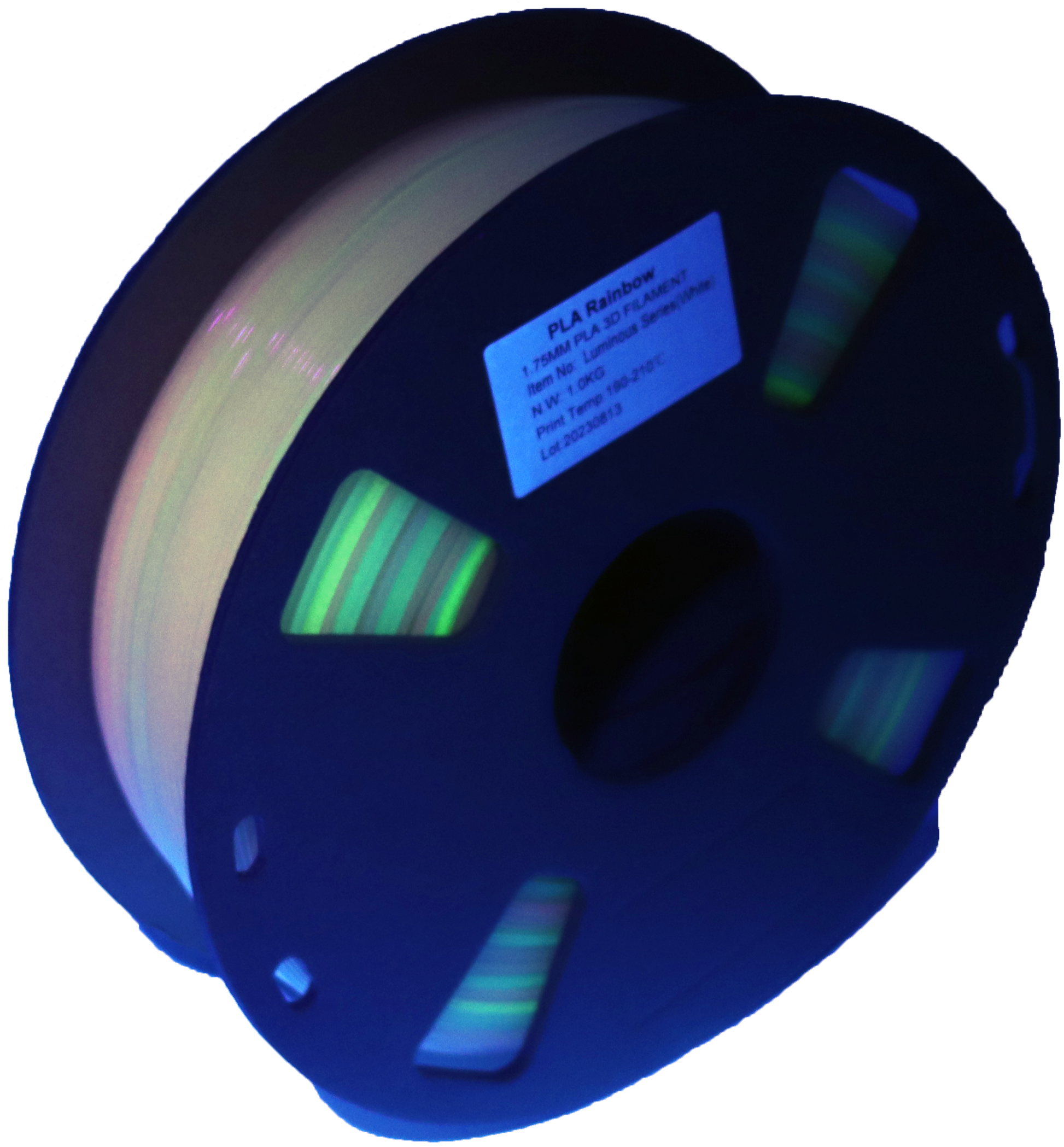 PS Imports PLA 1.75mm x Rainbow Luminous Rainbow-White – Printed Solid