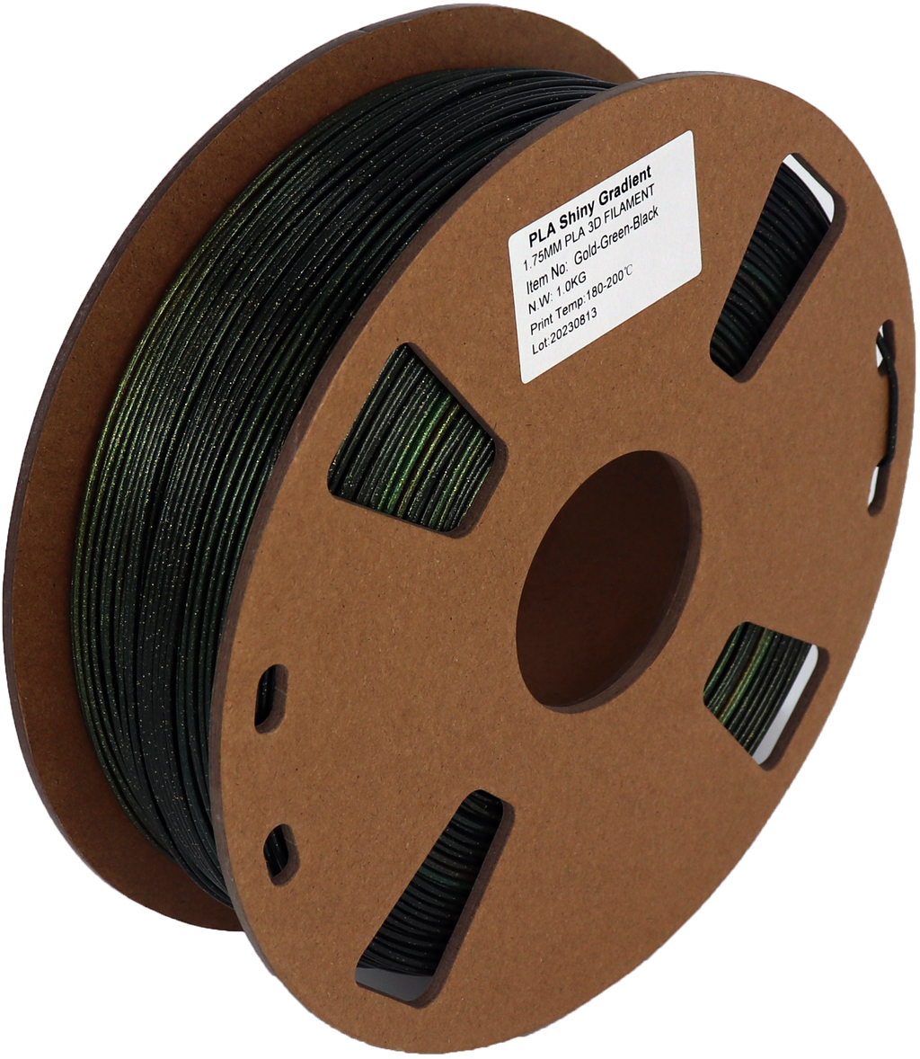 PS Imports PLA 1.75mm x Shiny Gradient-Gold-Green-Black EOL