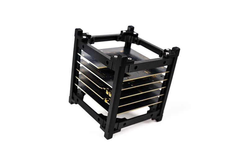 CubeSat frame printed in Prusament PC Space Grade on a white background