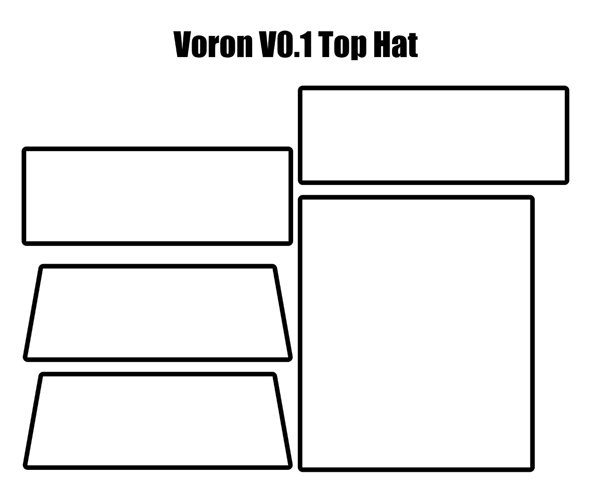 Voron V0 and V0.1 and V0.2 Clear Acrylic Sheets for Top Hat