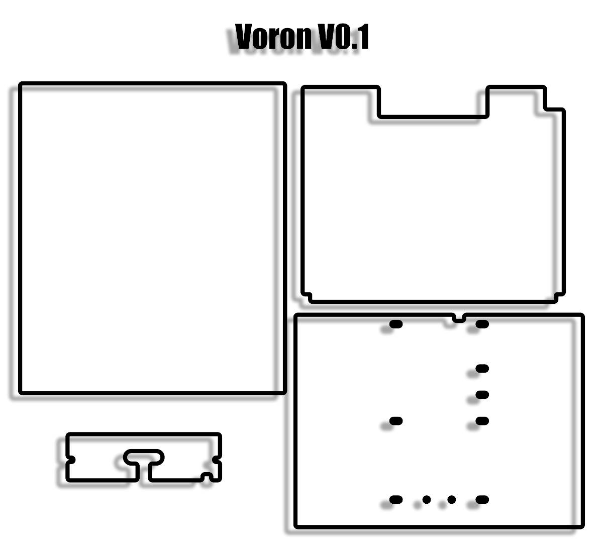 Voron V0 and V0.1 and V0.2 Panel Set Made From Aluminum Composite Material