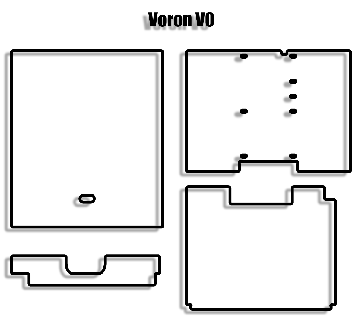 Voron V0 and V0.1 and V0.2 Panel Set Made From Aluminum Composite Material